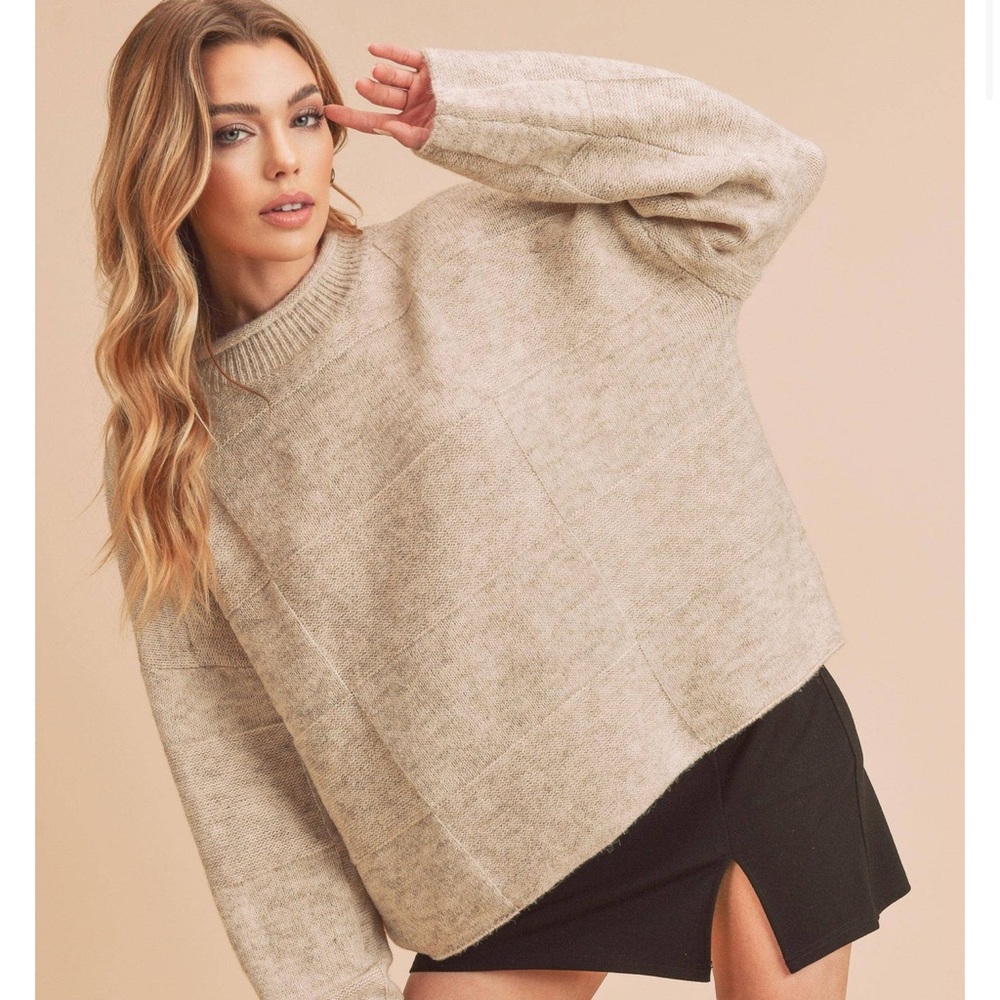 Softest tan mock neck sweater